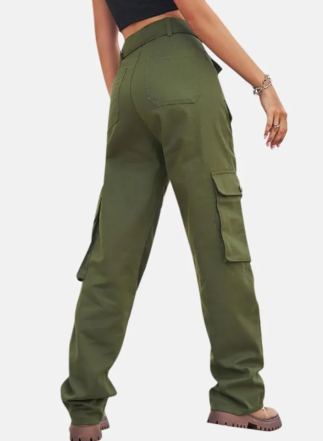 يونيكي Green Denim Cargo Pants