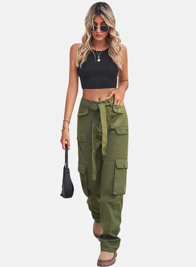يونيكي Green Denim Cargo Pants