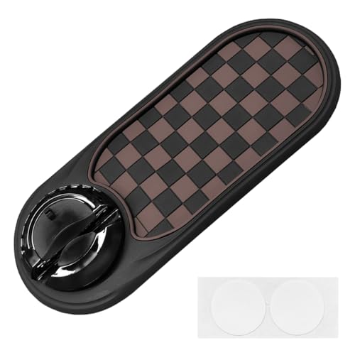 UHANBUT Multifunction Car AntiSlip Mat Rotatable Temporary Parking Number Universal Auto Dashboard Organizer Pad Accessory for Phones Sunglasses Keys BrownBlack - Image 1