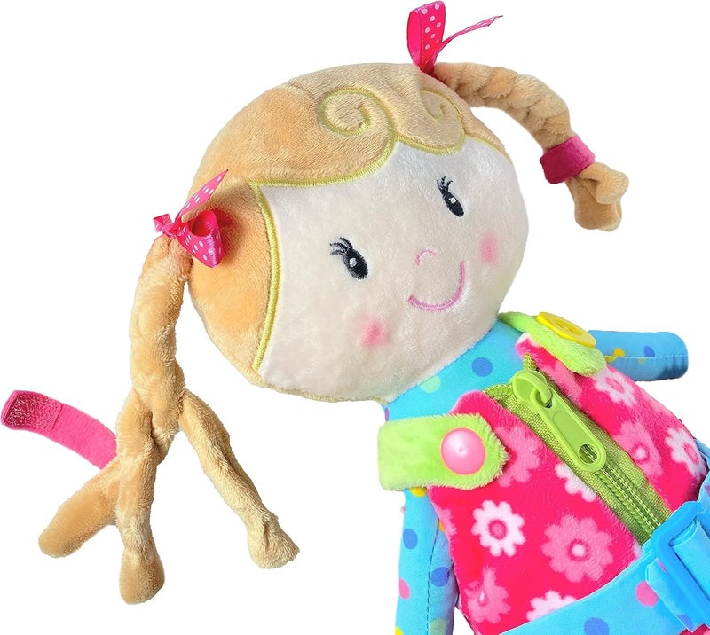 Snuggle Stuffs Sugar Snap Plush Learn to Dress Doll for Toddlers - 15" - for 2 Year Old Girl - Montessori - Image 4