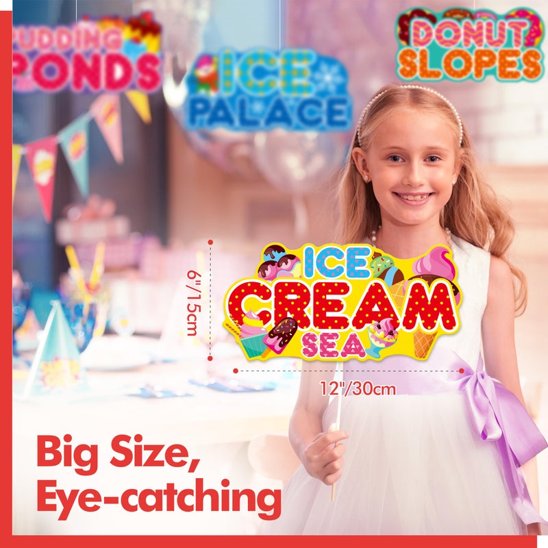 Gethelud 22 PCS Candyland Party Signs, Thick Cardstock Sweet Treat Decoration Kit, Candy Land Backdrop Sign for Birthday Halloween Christmas Party, Classroom Event, Carnival, Festival Decor - Image 3