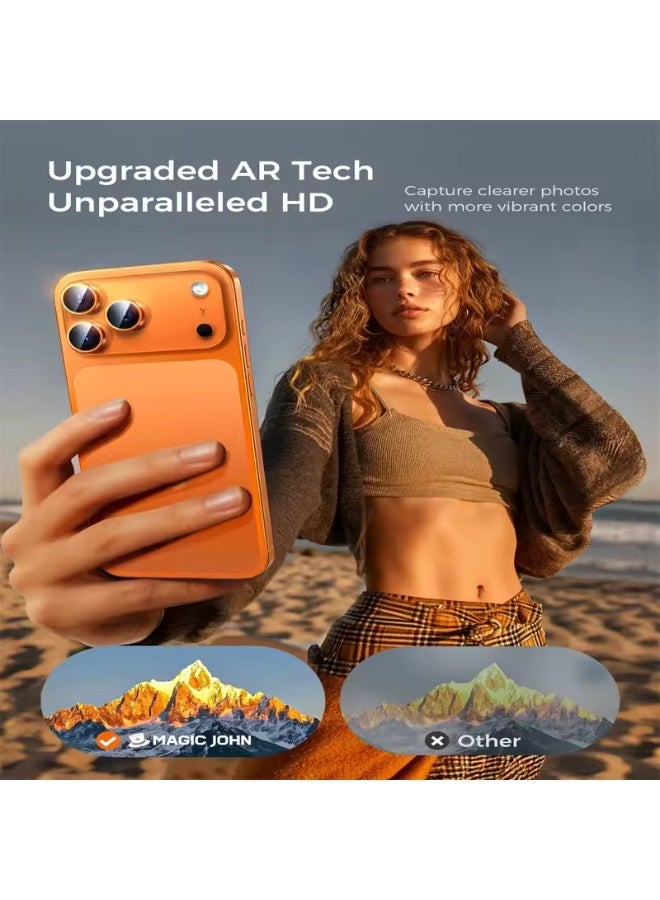 لنس اسكرينة حماية عدسات كاميرا iPhone 17 Pro Max – عدسات برتقالية أنيقة تحافظ على نقاء وجودة التصوير مع حماية فائقة لعدسات الكاميرا - Image 5