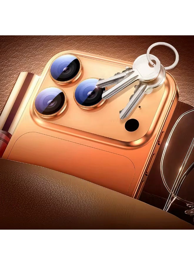 لنس اسكرينة حماية عدسات كاميرا iPhone 17 Pro Max – عدسات برتقالية أنيقة تحافظ على نقاء وجودة التصوير مع حماية فائقة لعدسات الكاميرا - Image 3
