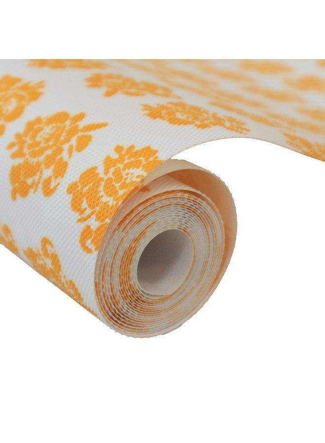 Bulfyss Designer Multipurpose Super Strong EVA Anti-Slip, Bathroom Kitchen Cabinet Drawer Shelf Mat Liner Sheet Rolls, Adjustable Size Mat, (45 cm Width * 500 cm Length), Yellow Floral - Image 1