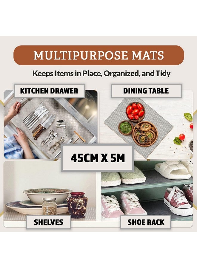 Bulfyss Designer Multipurpose Super Strong EVA Anti-Slip, Bathroom Kitchen Cabinet Drawer Shelf Mat Liner Sheet Rolls, Adjustable Size Mat, (45 cm Width * 500 cm Length), Yellow Floral - Image 2