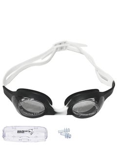 Dolphin G-168 Anti-Fog Kids Swim Goggles With Box & Ear Plugs, Black/White 