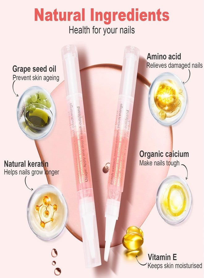 Meschett 3PCS Nail Cuticle Oil Pens with Nail File, Cuticle Oil for Nails from Natural, Nail Oil Cuticle for Cracked and Dry Nail(Lemon & Lily & Cherry Flavor) - Image 2