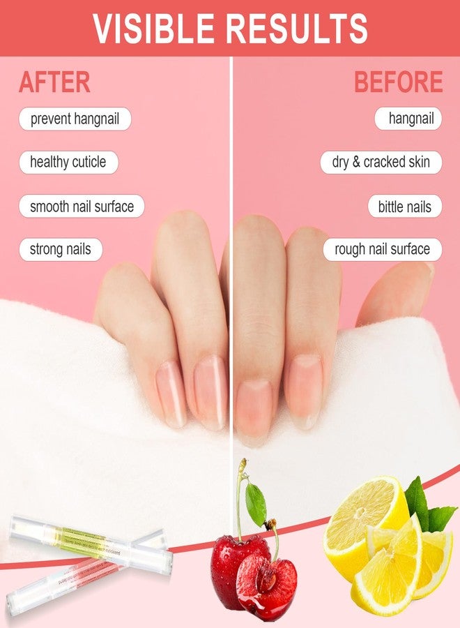 Meschett 3PCS Nail Cuticle Oil Pens with Nail File, Cuticle Oil for Nails from Natural, Nail Oil Cuticle for Cracked and Dry Nail(Lemon & Lily & Cherry Flavor) - Image 3