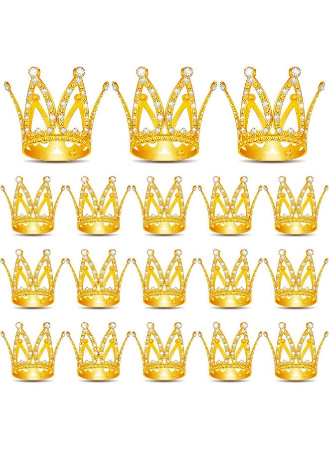 FFNIU 18 Pcs Crown Cake Topper, Mini Tiara Birthday Cake Toppers, Mini Crown for Flower Arrangements Women Lady Girl Wedding Baby Shower Birthday Party - Image 1