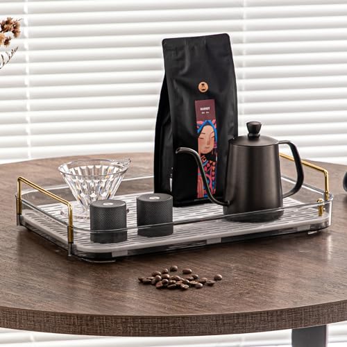 Seoneiro Whiskey Tray Glass Cup Rack Mug Holder Coffee Cup Organizer Bathroom Countertop with Drain Board Wine Glass Decorative Organizer Food Tray Kitchen Spice Rack - Image 3