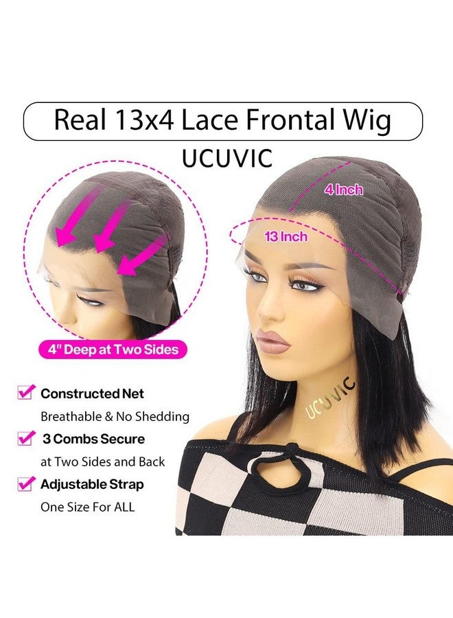يوكوفيك باروكة شعر بشري من UCUVIC، مقاس 13×4 بوصة، مقدمة من الدانتيل عالي الدقة، باروكة شعر بشري بدون غراء، شعر بشري منتزع مسبقًا، كثافة 180%، 10 بوصات - Image 4