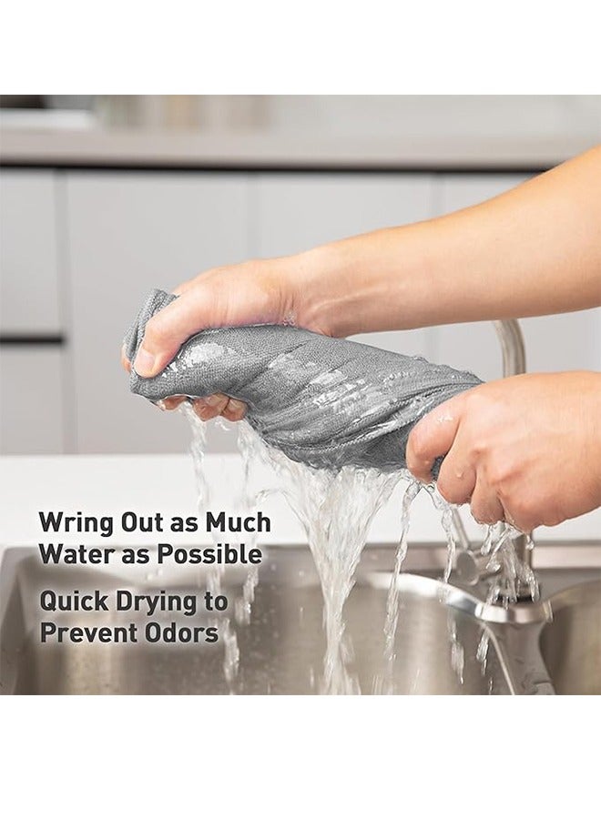 Grey Microfiber Cleaning Cloths 25cm x 25cm, Ultra Soft And Absorbent Microfiber Cleaning Cloths For Household Cleaning Supplies, Lint-Free Reusable Cleaning Cloths For Home Cleaning, 5 Pack - Image 2
