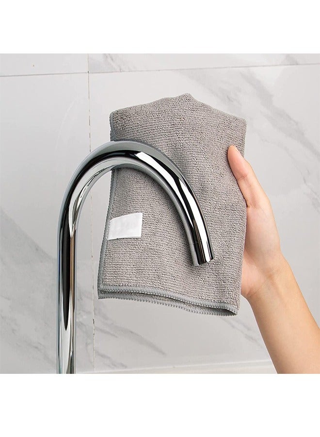 Grey Microfiber Cleaning Cloths 25cm x 25cm, Ultra Soft And Absorbent Microfiber Cleaning Cloths For Household Cleaning Supplies, Lint-Free Reusable Cleaning Cloths For Home Cleaning, 5 Pack - Image 5