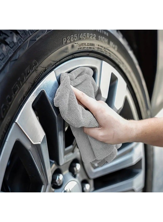 Grey Microfiber Cleaning Cloths 25cm x 25cm, Ultra Soft And Absorbent Microfiber Cleaning Cloths For Household Cleaning Supplies, Lint-Free Reusable Cleaning Cloths For Home Cleaning, 5 Pack - Image 3