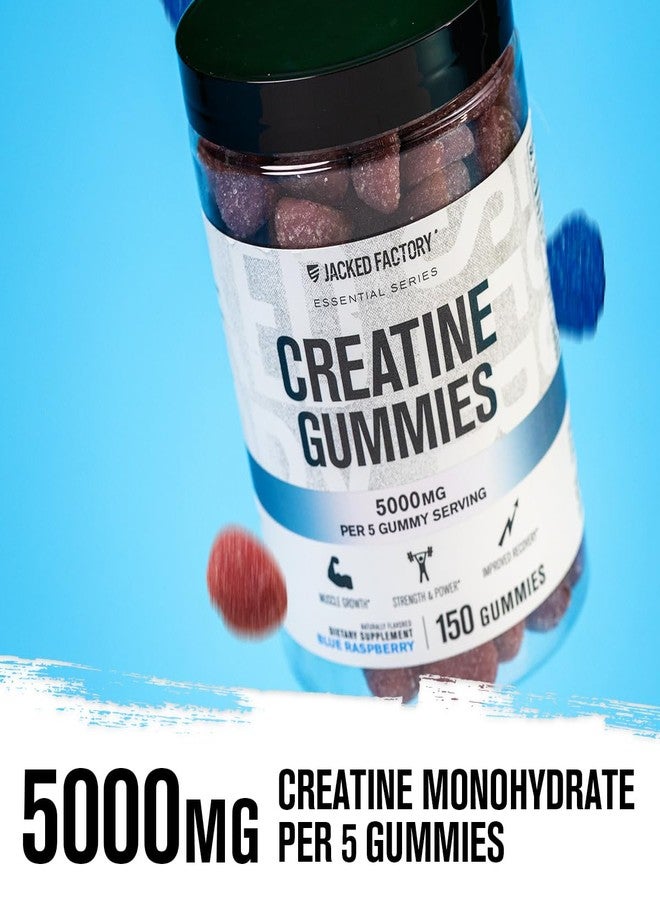 Jacked Factory Creatine Gummies 5g Daily Dose (1g per Gummy) - Creatine Gummy for Men and Women, Vegan-Friendly, Travel-Friendly, Third-Party Tested - 150 Gummies, Blue Raspberry - Image 2