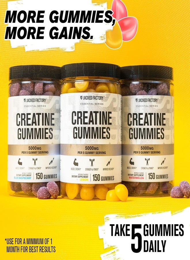 Jacked Factory Creatine Gummies 5g Daily Dose (1g per Gummy) - Creatine Gummy for Men and Women, Vegan-Friendly, Travel-Friendly, Third-Party Tested - 150 Gummies, Blue Raspberry - Image 5