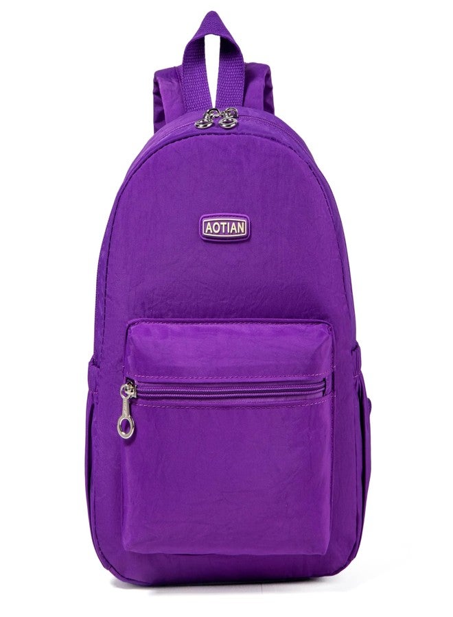 AOTIAN Women's Mini Compact Backpack Lightweight and Minimalist Leisure Backpacks 7 Litres, Dark purple, Mini, Daypack Backpacks - Image 1
