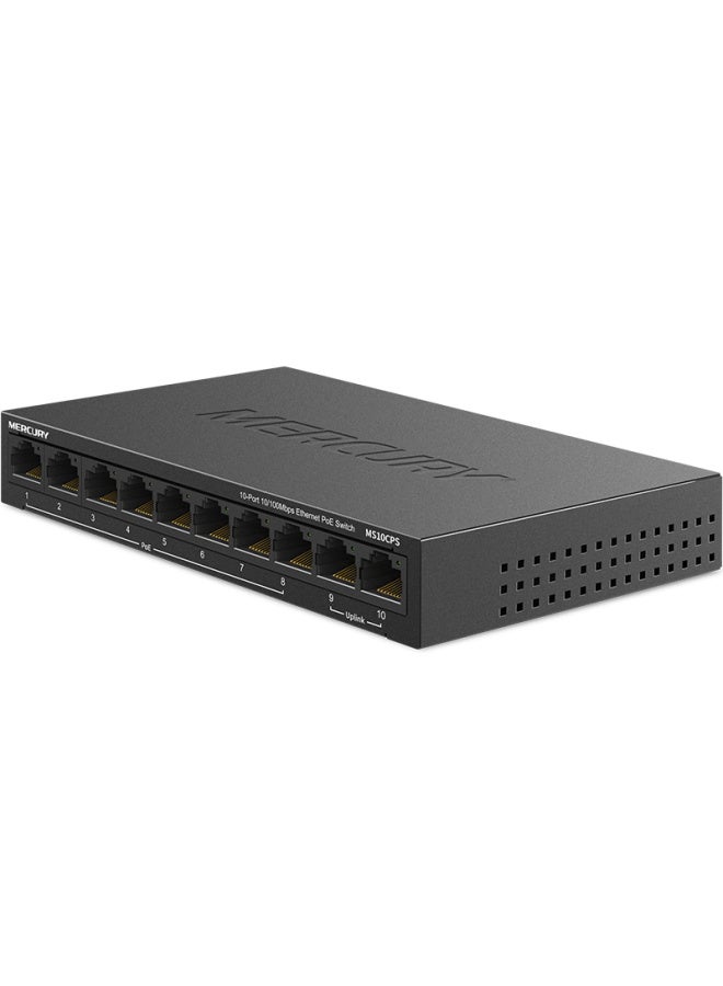 Mercury 10-port 100mbps Dual-port Poe Switch Ms10cps, Security Monitoring, Suitable For Home Network Splitter And Distributor - Image 1