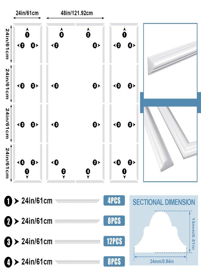 Pangda Peel and Stick Wall Molding Kit, 3D Premade Accent Molding Wainscoting Panel for Interior Wall Moulding Decor, Ready to Assemble Wainscoting Accent Panel(3 Set,24x96 in+48x96 in+24x96 in) - Image 4