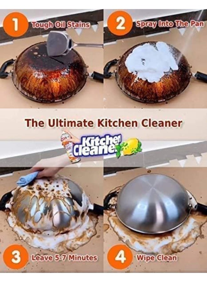 Spray Kitchen Cleaner  for Stove and Metal Kitchen Surface Cleaning - Foam spray for kitchen cleaning of stoves, chimneys, gas cooktops, and surfaces. Removes oil and grease stains. Non-toxic and non-flammable degreaser spray for cleaning kitchens, chimneys, ovens, grills, tiles, and sink surfaces. - Image 3