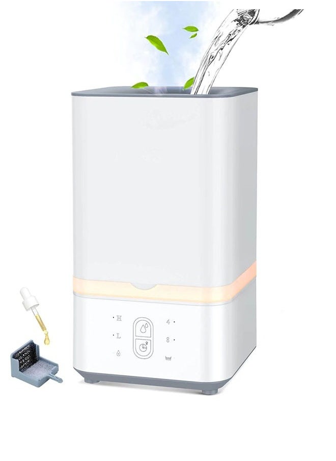 DUKASOU - 5L Humidifiers for Bedroom Large Room & Essential Oil Diffuser, Ultrasonic Top Fill Cool Mist Humidifiers for Baby, with Timer and Night Light, Smart Humidistat Control, Quiet, White - Image 1