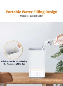 DUKASOU 5L Humidifiers for Bedroom Large Room & Essential Oil Diffuser, Ultrasonic Top Fill Cool Mist Humidifiers for Baby, with Timer and Night Light, Smart Humidistat Control, Quiet, White  - Image 3