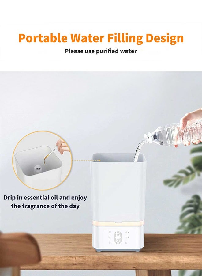 DUKASOU 5L Humidifiers for Bedroom Large Room & Essential Oil Diffuser, Ultrasonic Top Fill Cool Mist Humidifiers for Baby, with Timer and Night Light, Smart Humidistat Control, Quiet, White  - Image 3