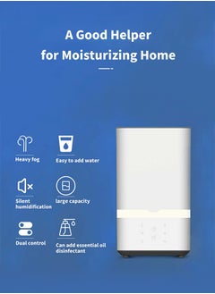 DUKASOU 5L Humidifiers for Bedroom Large Room & Essential Oil Diffuser, Ultrasonic Top Fill Cool Mist Humidifiers for Baby, with Timer and Night Light, Smart Humidistat Control, Quiet, White  - Image 4