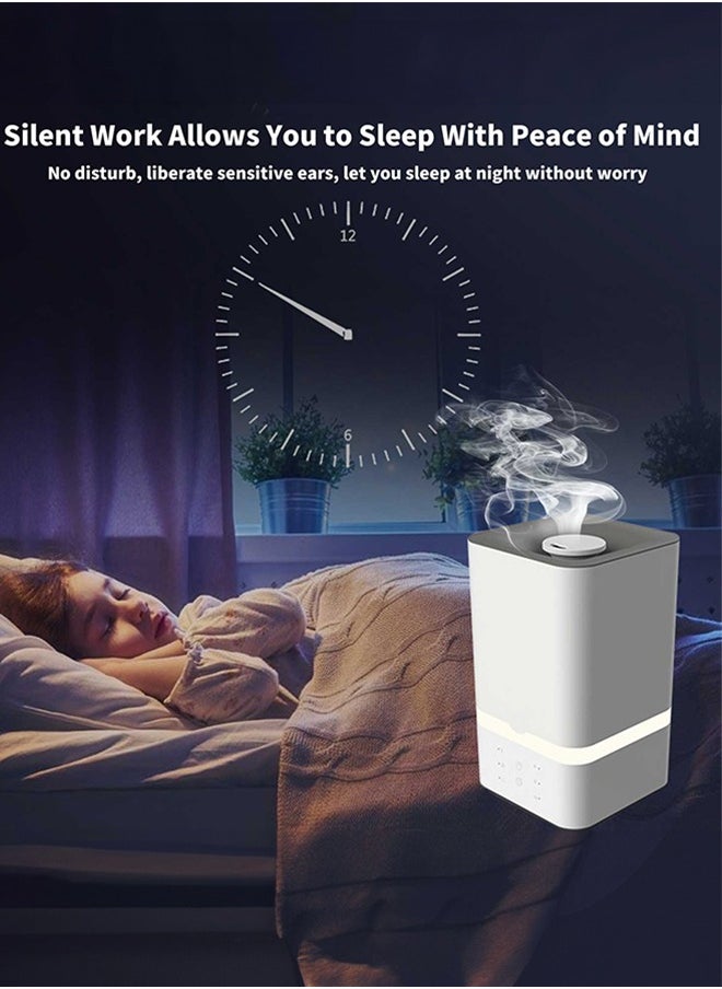 DUKASOU - 5L Humidifiers for Bedroom Large Room & Essential Oil Diffuser, Ultrasonic Top Fill Cool Mist Humidifiers for Baby, with Timer and Night Light, Smart Humidistat Control, Quiet, White - Image 1