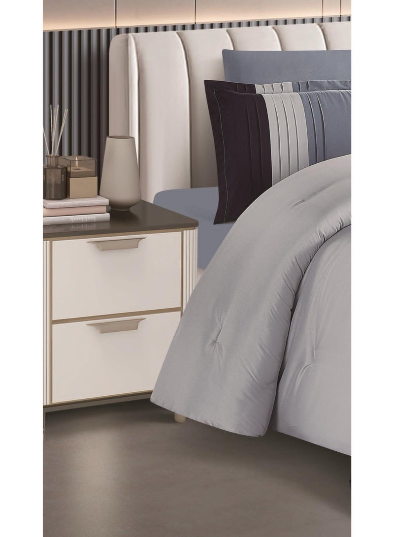 RedRoss *A double bed sheet with a modern striped design and embroidery that adds a touch of elegance, made of microfiber, size 240*260 cm - Image 2