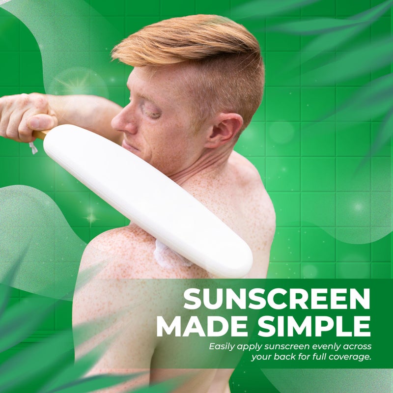 GranNaturals جهاز تطبيق لوشن GranNaturals لظهرك وقدمك وساقيك - جهاز تطبيق واقي الشمس - فرشاة جسم طويلة منحنية سهلة الوصول للتسمير، التسمير الذاتي بدون شمس، كريم البشرة، حب الشباب، غسول الجسم - مساعدة لكبار السن - Image 4