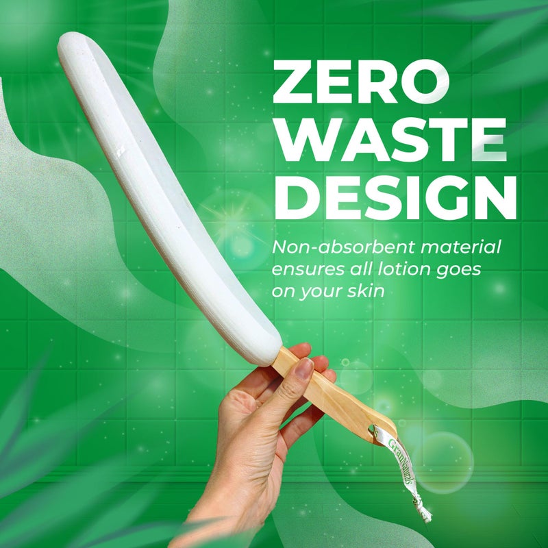 GranNaturals جهاز تطبيق لوشن GranNaturals لظهرك وقدمك وساقيك - جهاز تطبيق واقي الشمس - فرشاة جسم طويلة منحنية سهلة الوصول للتسمير، التسمير الذاتي بدون شمس، كريم البشرة، حب الشباب، غسول الجسم - مساعدة لكبار السن - Image 2