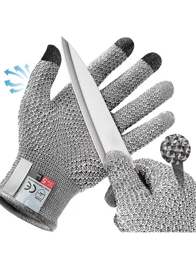 Walpck Cut Resistant Glove, Level 5 Safety Protective Work Gloves Ambidextrous, Stainless Steel Mesh Metal Glove, Upgrade Safety Anti Cutting Hand Gloves, Food Grade Durable Cut Glove for Kitchen Cooking, Stainless Steel Mesh Metal Glove, Butcher Meat Cutting, Oyster Shucking, Garden, Fishing - Image 1