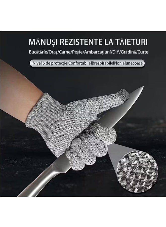 Walpck Cut Resistant Glove, Level 5 Safety Protective Work Gloves Ambidextrous, Stainless Steel Mesh Metal Glove, Upgrade Safety Anti Cutting Hand Gloves, Food Grade Durable Cut Glove for Kitchen Cooking, Stainless Steel Mesh Metal Glove, Butcher Meat Cutting, Oyster Shucking, Garden, Fishing - Image 4