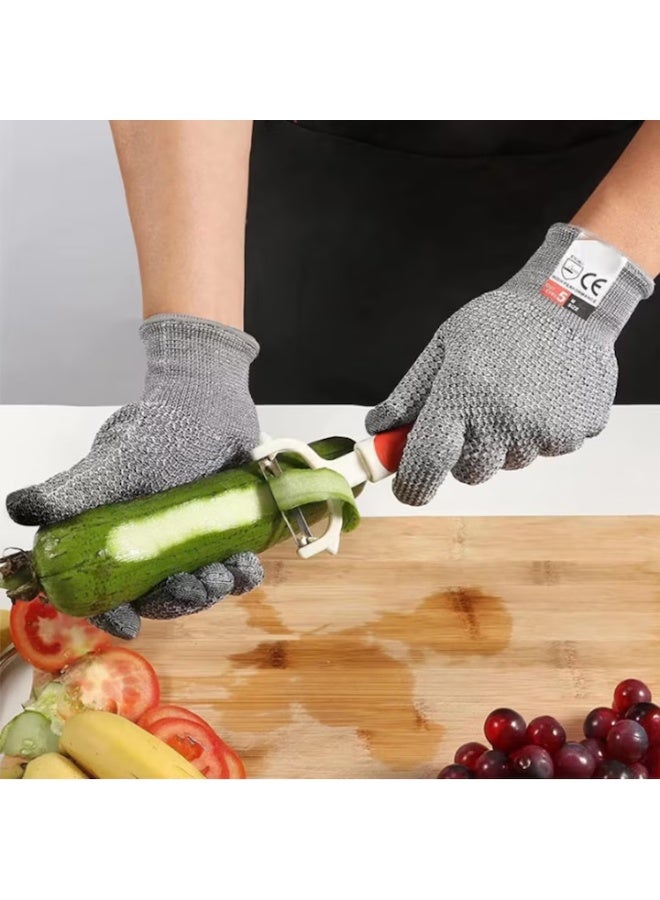 Walpck Cut Resistant Glove, Level 5 Safety Protective Work Gloves Ambidextrous, Stainless Steel Mesh Metal Glove, Upgrade Safety Anti Cutting Hand Gloves, Food Grade Durable Cut Glove for Kitchen Cooking, Stainless Steel Mesh Metal Glove, Butcher Meat Cutting, Oyster Shucking, Garden, Fishing - Image 3