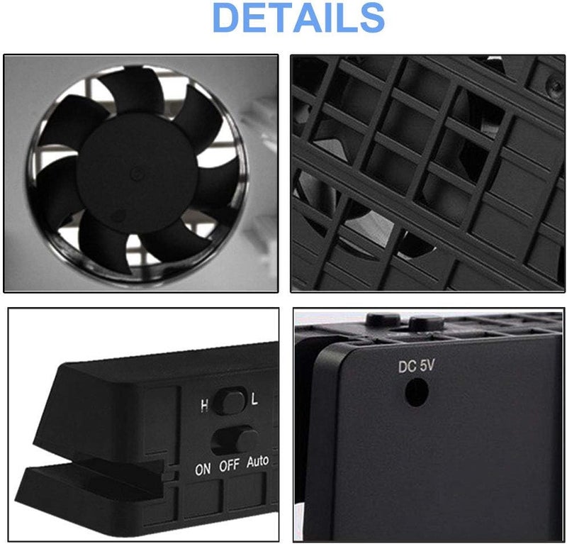 مروحة تبريد Linkhood لجهاز PS4 PRO، مبرد خارجي USB بـ 5 مراوح وتحكم في درجة الحرارة بواسطة نظام توربو، مخصصة لوحدة ألعاب Sony PlayStation Pro - Image 4