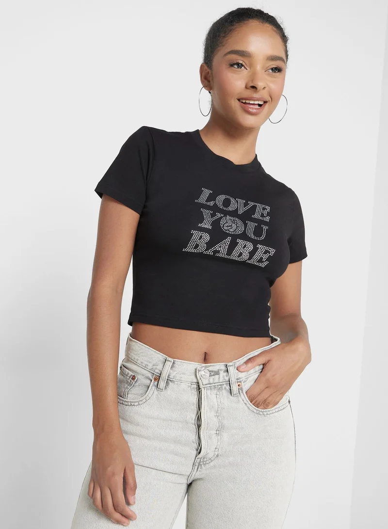 ريب اند ديب تيشيرت للأطفال بطبعة شعار الماركة