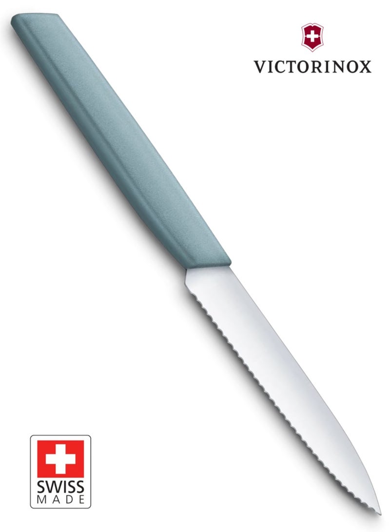 Victorinox Swiss Modern Paring Knife 10 cm, Wavy Edge, Blue - Image 2