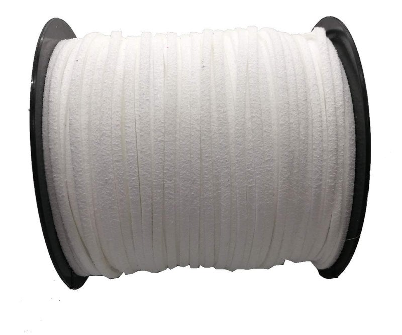 Pamir Tong Faux Leather Cord for Jewelry Making 100 Yards 26mm Thin Suede String Rope White Bracelet Cords DIY Crafts String for NecklaceDream Catcher SuppliesHat Walking Stick