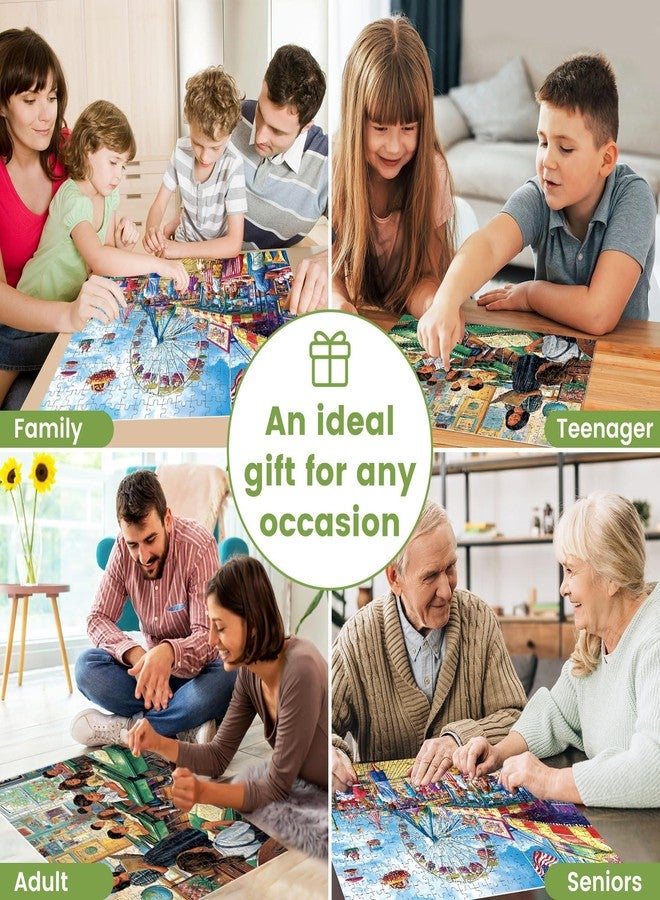 VOLUVOLU 2-Pack 300 Pieces Puzzles for Adults, Nostalgic Classroom Scene Puzzles 300 Pieces Seaside Amusement Park Jigsaw Puzzles for Adults, Birthday Party for Family Kids, Game Nights Gifts - Image 5