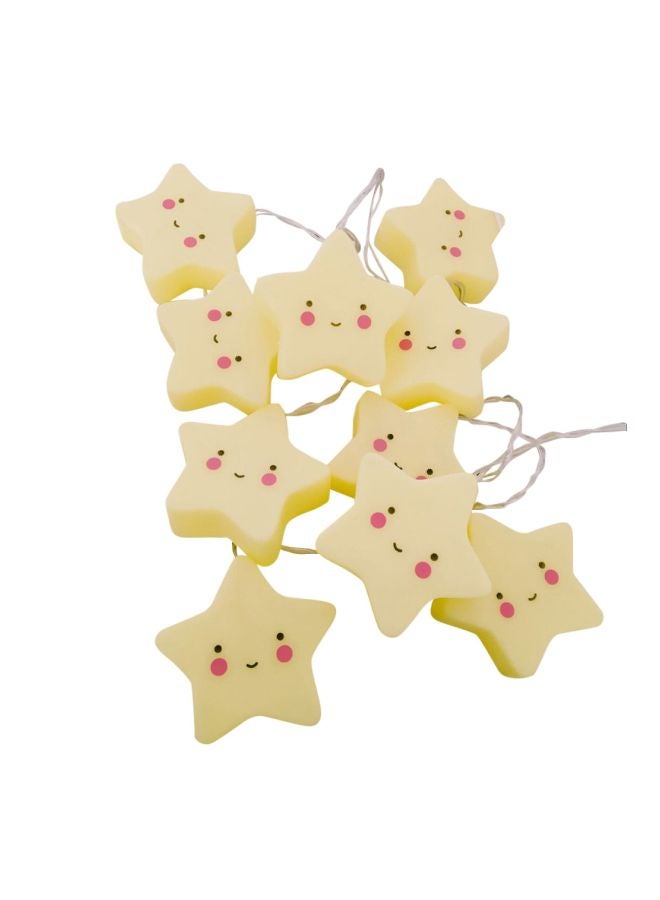 NIBEMINENT 10-Piece Stars LED String Light Set Yellow 8x8x225centimeter - Image 1
