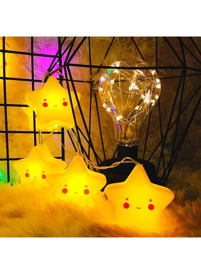 NIBEMINENT 10-Piece Stars LED String Light Set Yellow 8x8x225centimeter - Image 4