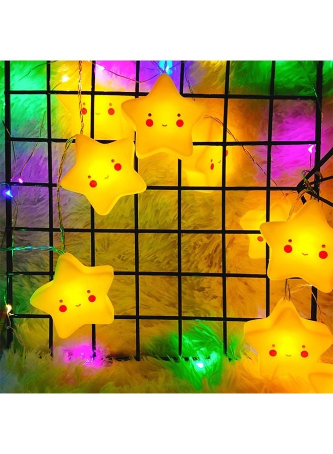 NIBEMINENT 10-Piece Stars LED String Light Set Yellow 8x8x225centimeter - Image 2