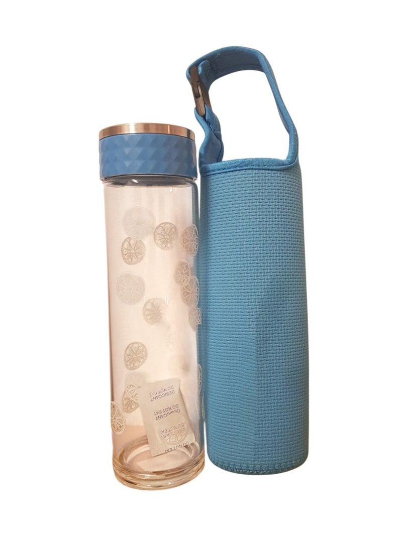 Glass Water Bottle with Neoprene Sleeve - Image 3