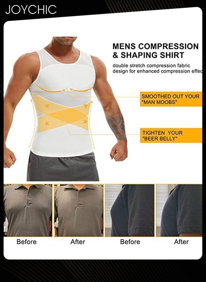 Joychic Men Waist Trainer Vest Slimming Body Shaper Compression Shirt Gym Clothes Corset  - Image 3