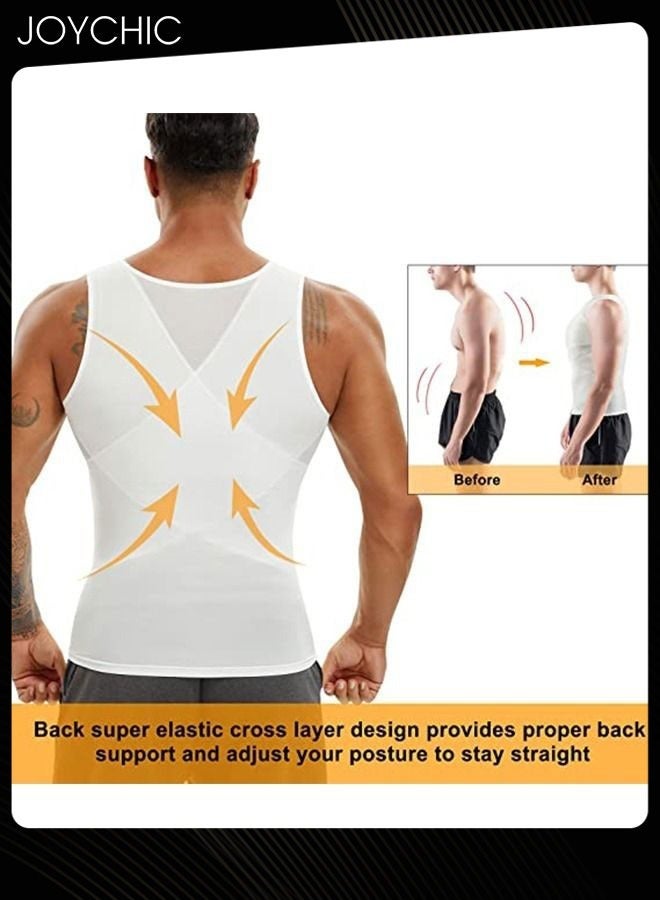 Joychic Men Waist Trainer Vest Slimming Body Shaper Compression Shirt Gym Clothes Corset  - Image 4