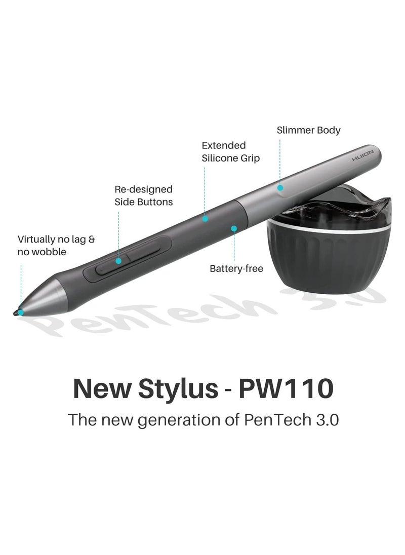 HUION - H641P Inspiroy 2 Small Drawing Tablet with Scroll Wheel Customized Keys Battery-Free Stylus for Digital Art, Design, Sketch, 6x4inch Graphics Tablet Works with Mac, PC & Mobile, Black - Image 1
