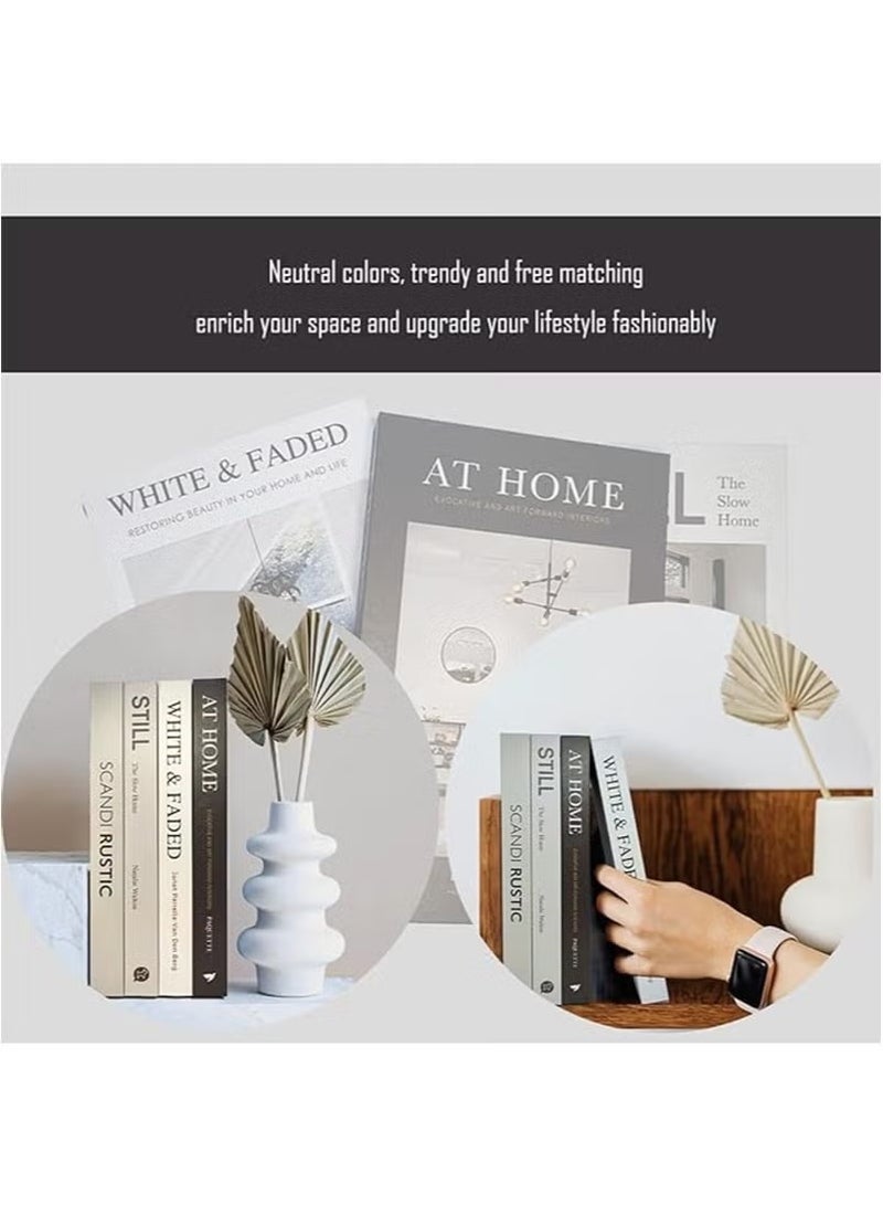 Ailily 4 Pieces Decorative Books for Coffee Table Decor， Stylish Room Decor Aesthetic Faux Books for Home Decor，Stacked Book Decor Bookshelf，Entryway，Console Table，Mantel Decor - Image 5