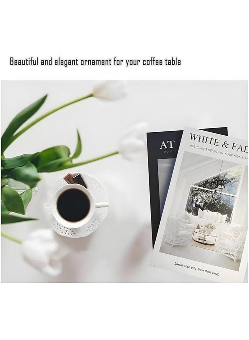 Ailily 4 Pieces Decorative Books for Coffee Table Decor， Stylish Room Decor Aesthetic Faux Books for Home Decor，Stacked Book Decor Bookshelf，Entryway，Console Table，Mantel Decor - Image 3