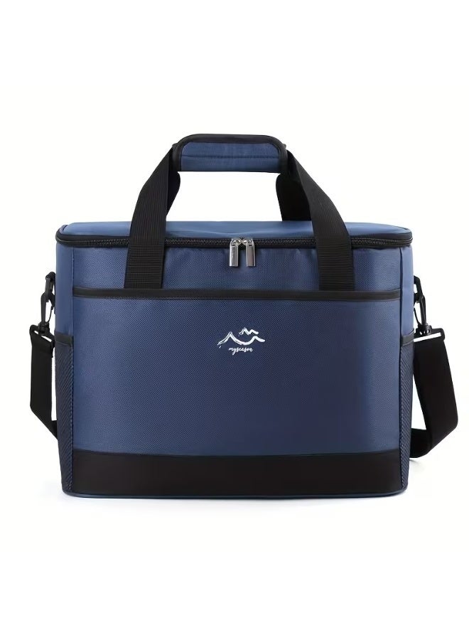 هابي هوم حقيبة غداء كبيرة 26 لتر معزولة حرارياً للرجال والنساء – شنطة تبريد لانش بوكس مقاومة للتسرب ببطانة PEVA صديقة للبيئة – قماش أوكسفورد 900D متين مقاوم للماء والتمزق – حزام كتف قابل للتعديل ومقبض مبطن – مثالية للعمل، المدرسة، الرحلات، التخييم والصيد – لون أزرق - Image 5
